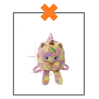 Rugtas unicorn fluffy geel/roze